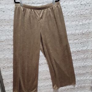 NWT Coldwater Creek Pants Womens XL/P Gold Brown Flouncy Wide Leg, Festival